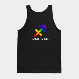 Sagittarius Zodiac Symbol in Rainbow Color Tank Top